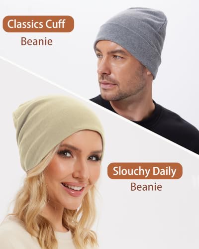 Thin 100% Cotton Fine-Knit Beanie Hat Slouchy Soft Chemo Skull Cap - color: 1-khaki