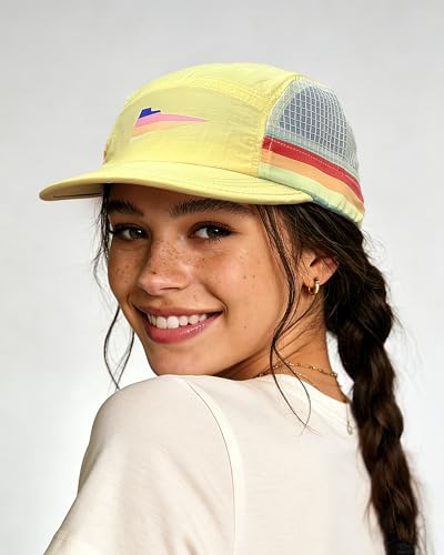 Clakllie Quick Dry 5 Panel Running Hat Breathable Mesh Hat Two-Tone Short Brim Hats Lightweight Baseball Cap Summer Sport Cap - color: Bs265p04-lemon Yellow
