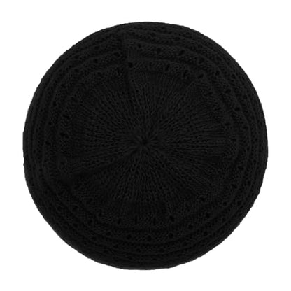 ZLYC Crochet Slouchy Beanie for Women Soft Lightweight Skull Cap - color: Plain Black