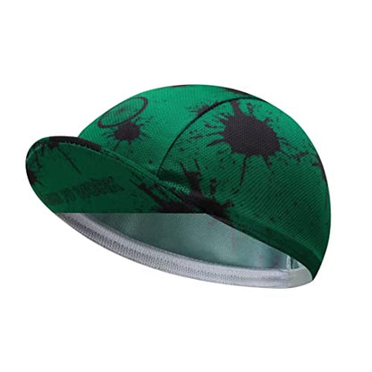 Funny Cycling Cap - Polyester Skull Cycling Hat-Under Helmet -Cartoon Cycling Helmet Liner Breathable&Sweat Uptake - color: Chun-green