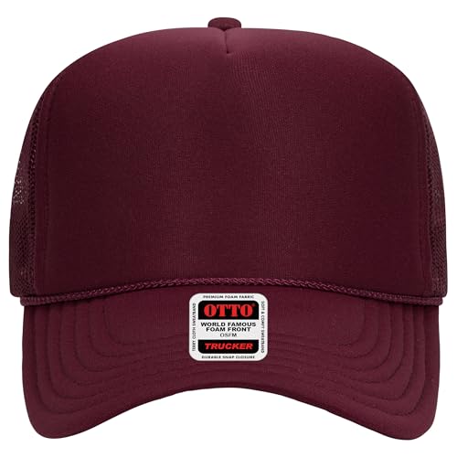 BROTHER TRUCKERS The World's Greatest Polyester Trucker Hat Blank in 73+ Colors - Wholesale Snapback Hat - color: Burg. Man