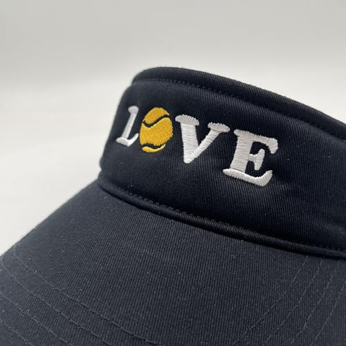 Embroidered Pickleball Visor Men Women,Gifts for Pickleball Lovers - color: Black, style: Love Tennis