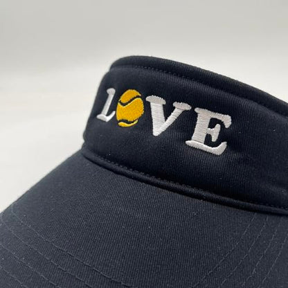 Embroidered Pickleball Visor Men Women,Gifts for Pickleball Lovers - color: Black, style: Love Tennis