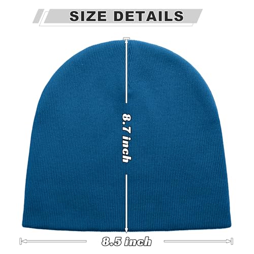 ROYBENS 100% Cotton No Cuff Beanie Hat Men Women, Fisherman Skull Cap - color: Blue