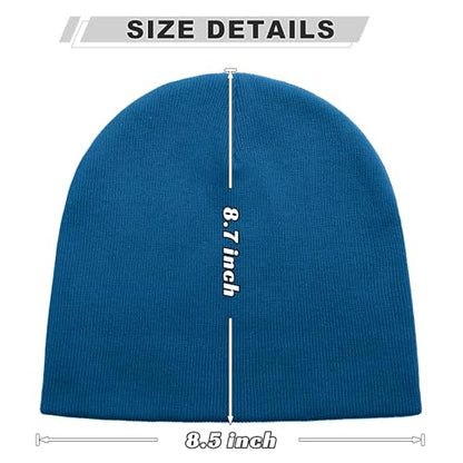 ROYBENS 100% Cotton No Cuff Beanie Hat Men Women, Fisherman Skull Cap - color: Blue