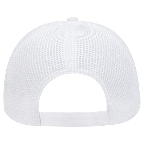 OTTO Cotton Twill w/Polyester 6 Panel Low Profile Air Mesh Baseball Cap - color: White