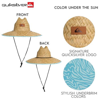 Quiksilver Men's Wide Brim Outdoor Lifeguard Straw Sun Hat - color: Limpet Shell, size: Large-X-Large