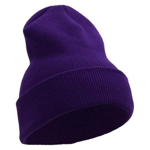 e4Hats.com 12 inch Cuffed Knit Long Beanie - color: Purple