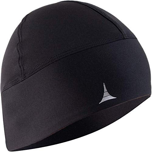 Skull Cap Helmet Liner Running Beanie - Ultimate Thermal Retention and Performance Moisture Wicking. Fits Under Helmets - color: Black