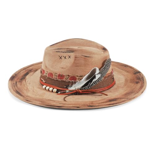 Wide Brim Fedora Hat for Men Women Retro Western Felt Hats - color: Khaik