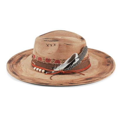Wide Brim Fedora Hat for Men Women Retro Western Felt Hats - color: Khaik
