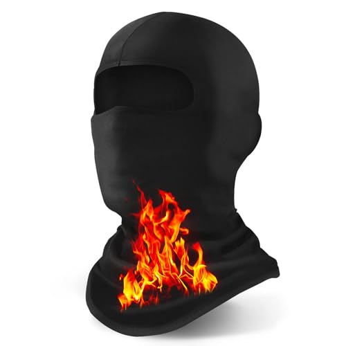 Xeoxarel Winter Ski Mask for Men Women, Thermal Balaclava, Full Face Cover - color: 1 Pack - Black Fleece Ski Mask