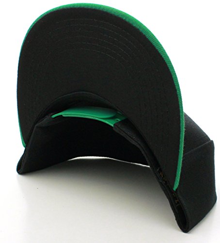 Original Team Coach Snapback Hat Classic Layered Arched Letters Flat Bill Cap - color: Black Green Hat White Green Letters