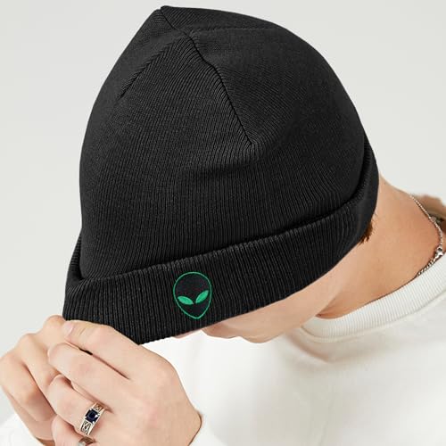 Cool Graphic Beanie for Men and Women - Black - color: Alien