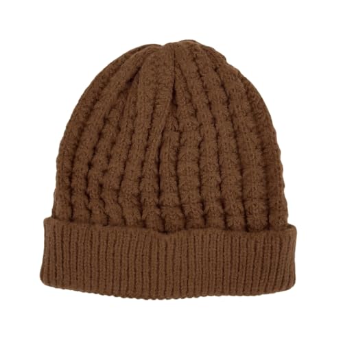 Humble Hilo Knit Hats Beanies for Women Winter Pom Beanie Men or Women Beanies Cable Knit Beanie - color: Brown