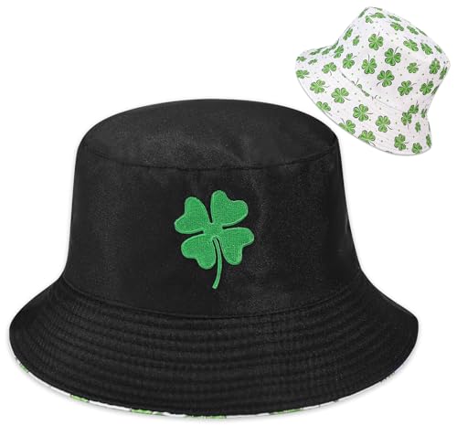 Bucket Hat Beach Sun Hat Fishing Hat for Women Men, Summer Outdoor Travel Packable Fisherman Hat - color: St. Patrick