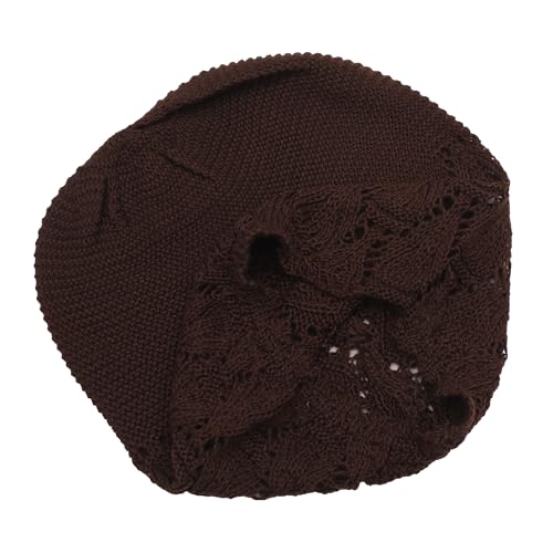 ZLYC Crochet Slouchy Beanie for Women Soft Lightweight Skull Cap - color: Solid Coffee
