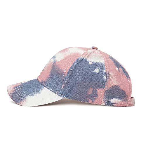 BEARUN Cotton Tie Dye Low Profile Cap Hiphop Baseball Cap Fashion Dad Hat - color: Pink Grey