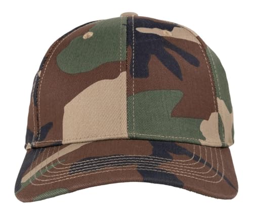 TK Flex Blank Hats, Adjustable Plain Hats, Casual Women's and Men's Hats, Baseball Caps for Patches and Embroidery, 12 Pack - color: Woodland Camo