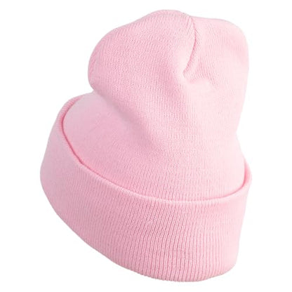 e4Hats.com 12 inch Cuffed Knit Long Beanie - color: Baby Pink