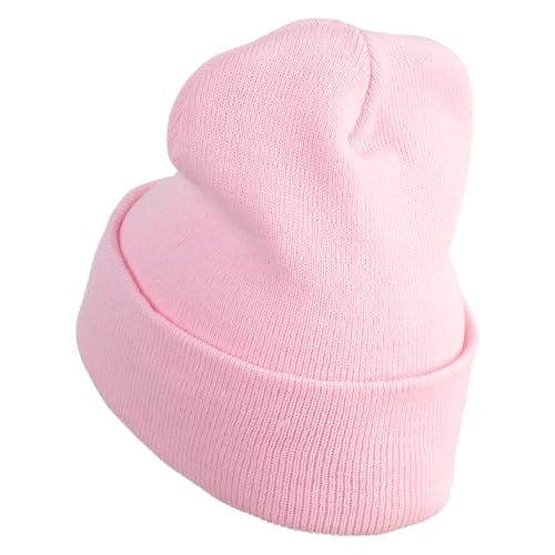 e4Hats.com 12 inch Cuffed Knit Long Beanie - color: Baby Pink