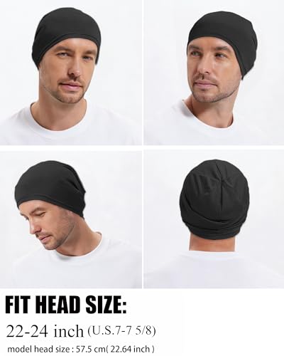 3-Pack Cooling Camo Skull Caps Summer Beanies for Men Women - color: Black+gray+army Green