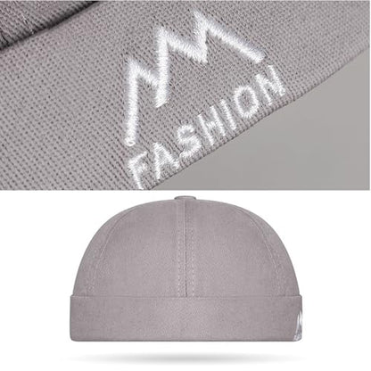 Outdoor Brimless Hat for Men Women, Adjustable Rolled Cuff Skull Cap - color: 1#grey