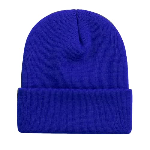 ZOORON Beanie for Men Women Slouchy Winter Beanie Hats Cuffed Skull Caps - color: 1pack-brightblue