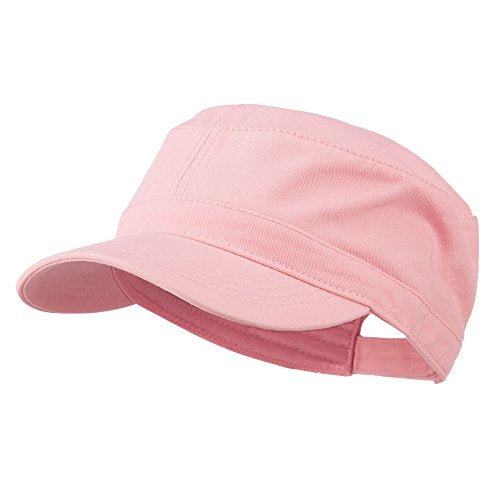 Garment Washed Adjustable Army Cap - color: Pink