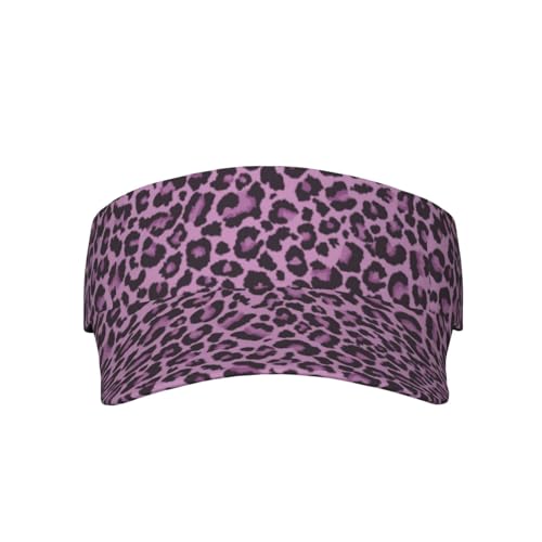 Sports Sun Visor Hats Adjustable Men Women Lightweight Packable Cooling Empty Top Visor Hat for Running, Tennis, Golf - color: Leopard Print Rose, size: 1-2