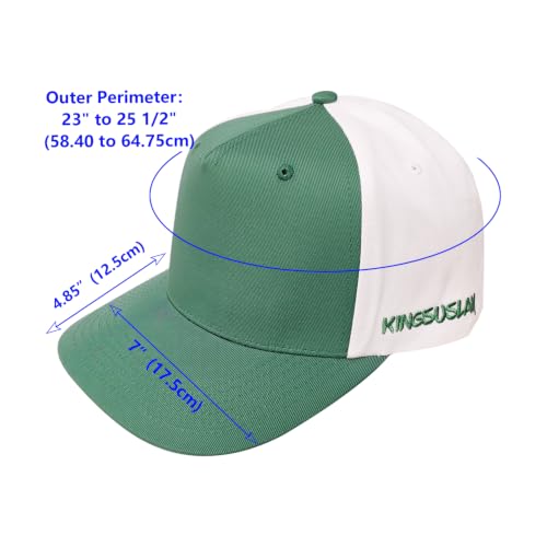 Baseball Cap 100% Cotton Hats for Men and Women for Cooling Performance, Adjustable and Washable Golf Hat - color: Green/White