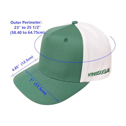 Baseball Cap 100% Cotton Hats for Men and Women for Cooling Performance, Adjustable and Washable Golf Hat - color: Green/White