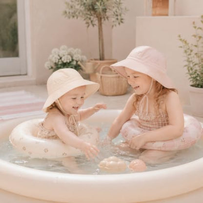 Baby Girl Sun Hat Infant Summer Beach Hat Toddler Bucket Hat UPF 50+ - color: Pink/Beige, size: 2-4T