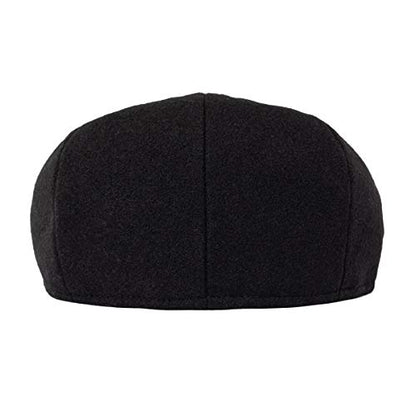 Men Wool Plaid Ivy Gatsby Newsboy Cap - color: Black, size: 7 7/8