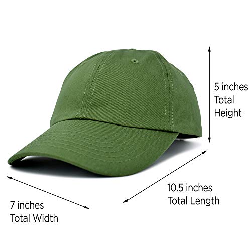 DALIX Baseball Cap Dad Hat Plain Men Women Cotton Adjustable Blank Unstructured Soft - color: Olive