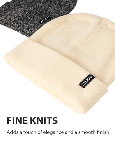 Zylioo XXL Beanie for Men,Big Head Winter Knit Hat,Stretch Warm Skull Cap - color: Beige, size: X-Small-Small