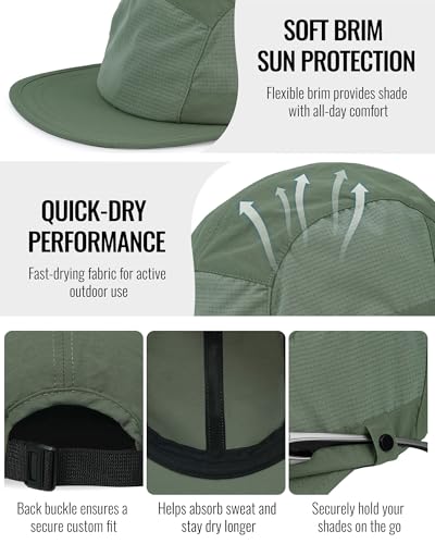 CLAPE Snapback 5 Panel Hat for Men Flat Bill Funny Trucker Hats Running - color: Wbqsg1-green