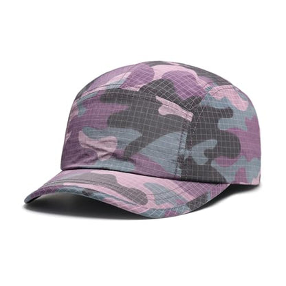 Camouflage Short Brim Baseball Caps Mens Quick Dry Unstructured Breathable Cap 5 Panel Ultra-Thin Umpire Hats K516 - color: Purple