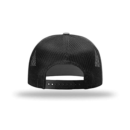 Richardson 168 Hi-Pro 7 Panel Adjustable Snapback Trucker Mesh Back Cap - color: Black