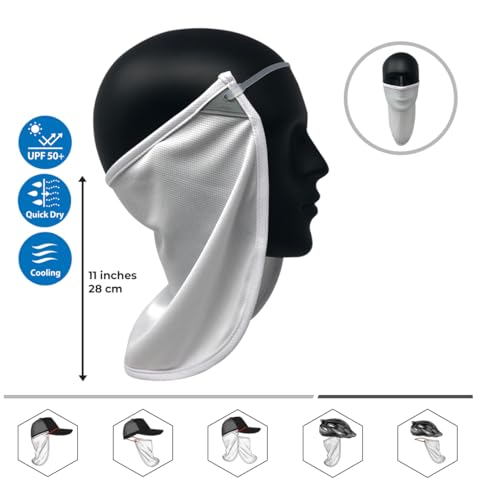 CoolNES - UV Sun Protection Neck Drape Adjustable Multifunctional 2 in 1 Face Covering for Outdoor Fishing - Unisex - color: Coolnes-whitesl