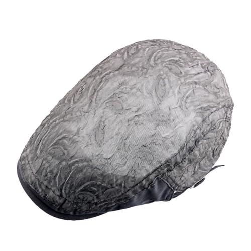 Women's Summer Cute Chiffon Lace Floral Ivy Newsboy Cabbie Gatsby Sun Hat Cap - color: Grey