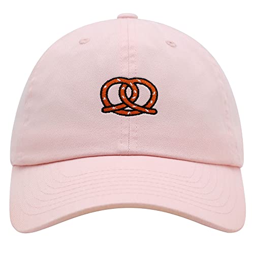 JPAK Pretzel Premium Dad Hat Embroidered Cotton Baseball Cap Snack - color: Light Pink