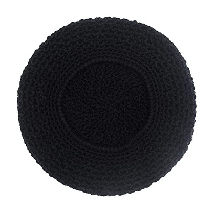 ZLYC Women French Beret Hat Winter Knitted Stretchable Beret Artist Cap - color: Solid Black