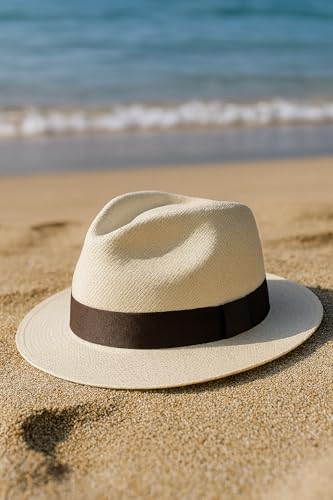 Gamboa Hatbands for Panama Hat Ribbon Hatband Cowboy Hats - color: Dark Brown, size: Medium