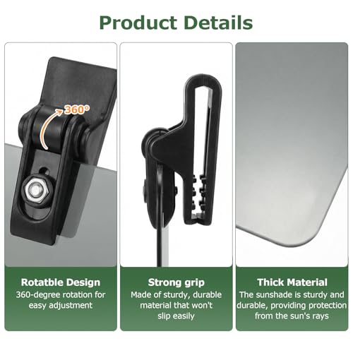 Sun Visor Extender for Car Windshield Shade Visor Extension - Adjustable Dual Clip Anti-Glare Polarized Sunvisor Blocker Shield Protection for Window Mirror Side Driving Accessories