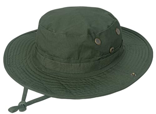 Rosoz Sun Hats for Men Women Bucket Hat UPF Protection Wide Brim Boonie Hat - color: 1pack-green
