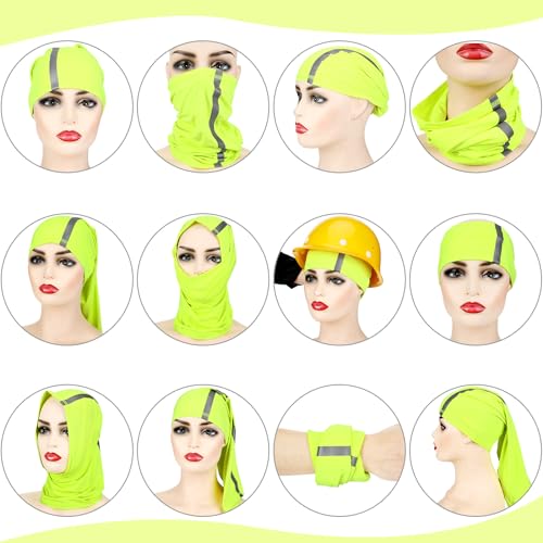 SATINIOR 4 Pcs Neck Gaiter Face Mask for Men, High Vis - color: Bright Colors
