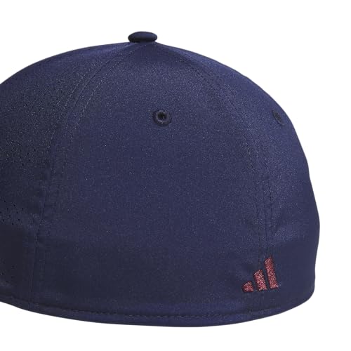 adidas Men's Gameday Stretch Fit Hat - color: Dark Blue/Active Maroon/5, size: Large-X-Large