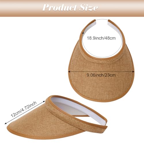 4PCS Wide Brim Sun Visor Hats for Women UV Protection Summer Adjustable Cap for Sports Beach Travel Outdoor Activity