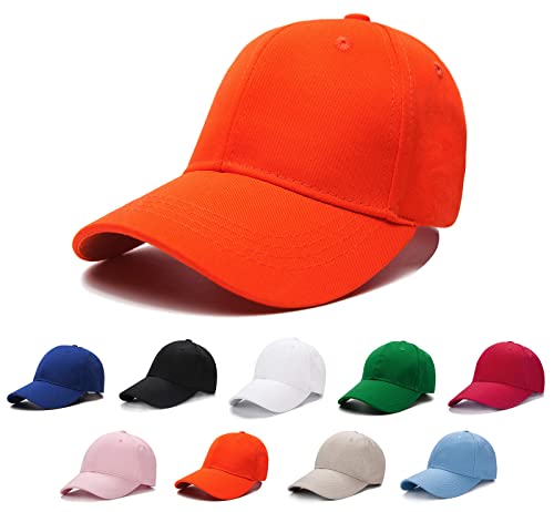 Edoneery Kids Baseball Hat, Adjustable Cotton Cap - color: Orange, style: 3-8 Years